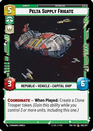 Pelta Supply Frigate (095/257) (095/257) [Twilight of the Republic] - Fantasy Flight Games - Card Brawlers | Quebec | Canada |