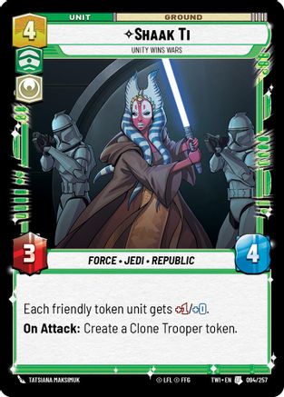 Shaak Ti - Unity Wins Wars (094/257) (094/257) [Twilight of the Republic] - Fantasy Flight Games - Card Brawlers | Quebec | Canada |