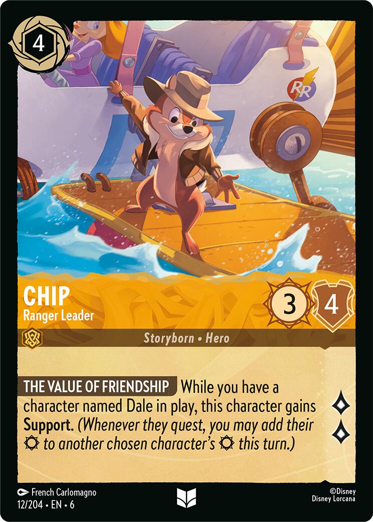 Chip - Ranger Leader (12/204) [Azurite Sea] - Disney - Card Brawlers | Quebec | Canada |
