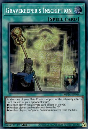 Gravekeeper's Inscription [MP24-EN064] Prismatic Secret Rare - Yu-Gi-Oh! - Card Brawlers | Quebec | Canada |