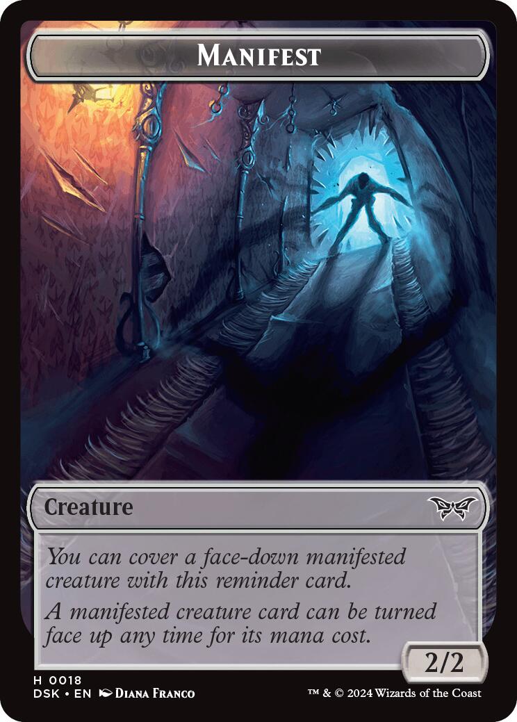 Demon // Manifest Double-Sided Token [Duskmourn: House of Horror Tokens] - Magic: The Gathering - Card Brawlers | Quebec | Canada |