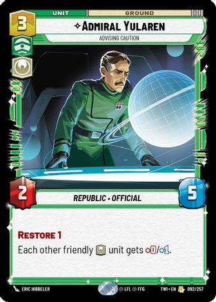 Admiral Yularen (092/257) (092/257) [Twilight of the Republic] - Fantasy Flight Games - Card Brawlers | Quebec | Canada |