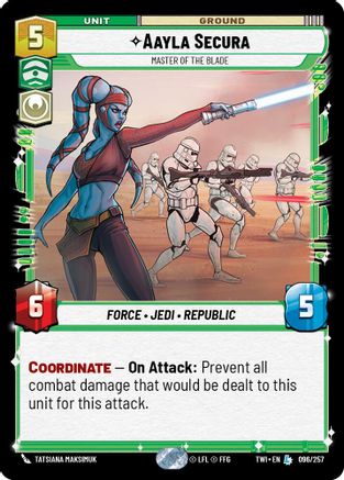 Aayla Secura - Master of the Blade (096/257) (096/257) [Twilight of the Republic] - Fantasy Flight Games - Card Brawlers | Quebec | Canada |