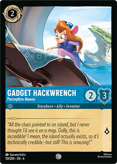 Gadget Hackwrench - Perceptive Mouse (151/204) [Azurite Sea] - Disney - Card Brawlers | Quebec | Canada |