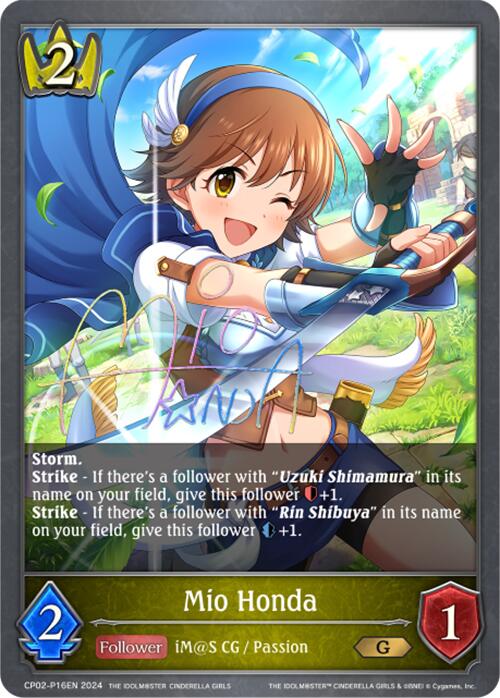 Mio Honda (CP02-P16EN) [THE IDOLM@STER CINDERELLA GIRLS] - Bushiroad - Card Brawlers | Quebec | Canada |