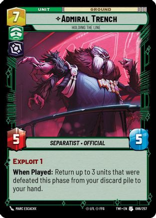 Admiral Trench - Holding the Line (086/257) (086/257) [Twilight of the Republic] - Fantasy Flight Games - Card Brawlers | Quebec | Canada |