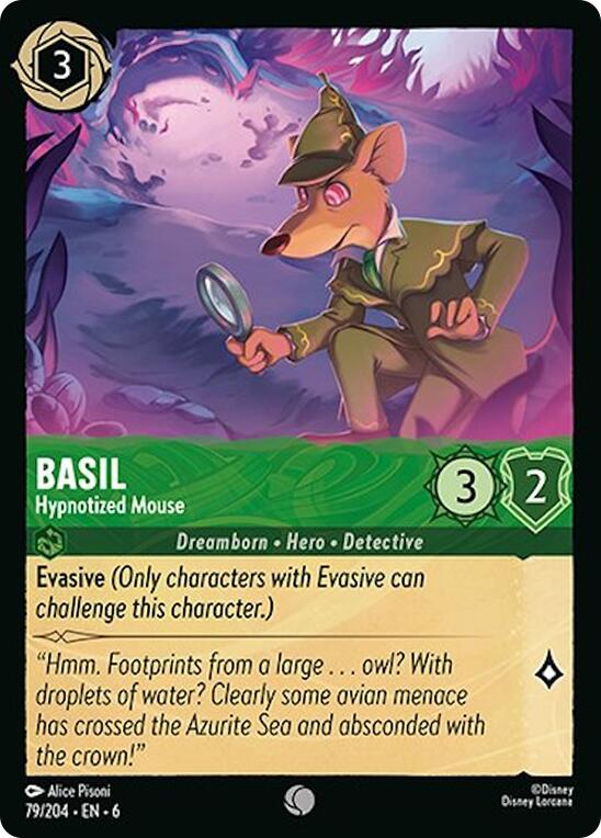 Basil - Hypnotized Mouse (79/204) [Azurite Sea] - Disney - Card Brawlers | Quebec | Canada |