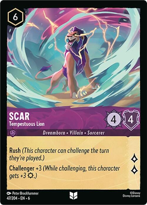 Scar - Tempestuous Lion (47/204) [Azurite Sea] - Disney - Card Brawlers | Quebec | Canada |