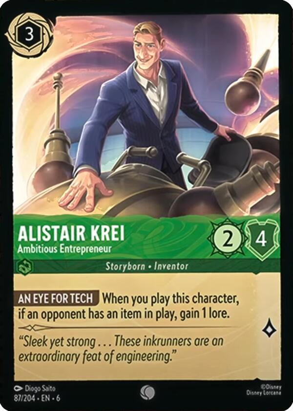 Alistair Krei - Ambitious Entrepreneur (87/204) [Azurite Sea] - Disney - Card Brawlers | Quebec | Canada |