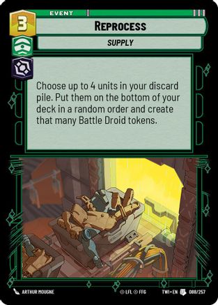 Reprocess (088/257) (088/257) [Twilight of the Republic] - Fantasy Flight Games - Card Brawlers | Quebec | Canada |