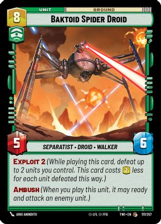 Baktoid Spider Droid (117/257) (117/257) [Twilight of the Republic] - Fantasy Flight Games - Card Brawlers | Quebec | Canada |