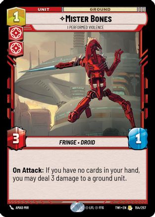 Mister Bones - I Performed Violence (154/257) (154/257) [Twilight of the Republic] - Fantasy Flight Games - Card Brawlers | Quebec | Canada |