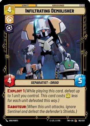 Infiltrating Demolisher (182/257) (182/257) [Twilight of the Republic] - Fantasy Flight Games - Card Brawlers | Quebec | Canada |