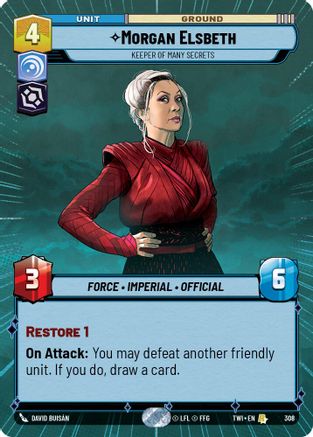 Morgan Elsbeth - Keeper of Many Secrets (308) (Hyperspace) (308) [Twilight of the Republic] - Fantasy Flight Games - Card Brawlers | Quebec | Canada |