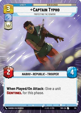 Captain Typho - Protecting the Senator (319) (Hyperspace) (319) [Twilight of the Republic] - Fantasy Flight Games - Card Brawlers | Quebec | Canada |