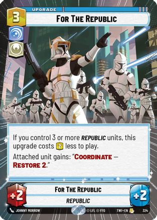 For The Republic (324) (Hyperspace) (324) [Twilight of the Republic] - Fantasy Flight Games - Card Brawlers | Quebec | Canada |