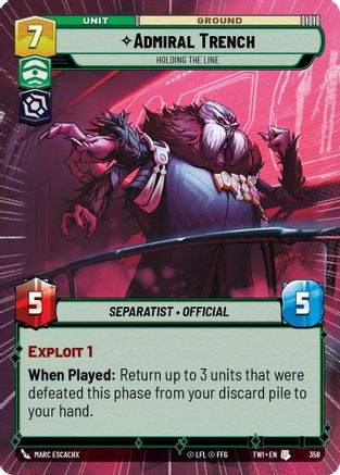 Admiral Trench - Holding the Line (358) (Hyperspace) (358) [Twilight of the Republic] - Fantasy Flight Games - Card Brawlers | Quebec | Canada |