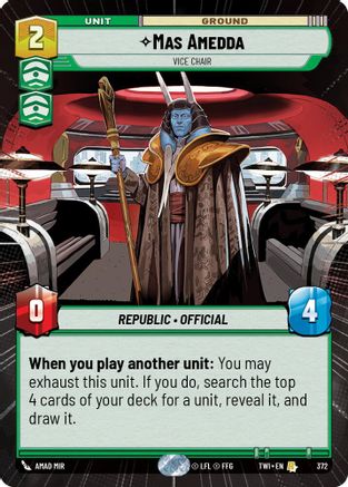 Mas Amedda - Vice Chair (372) (Hyperspace) (372) [Twilight of the Republic] - Fantasy Flight Games - Card Brawlers | Quebec | Canada |