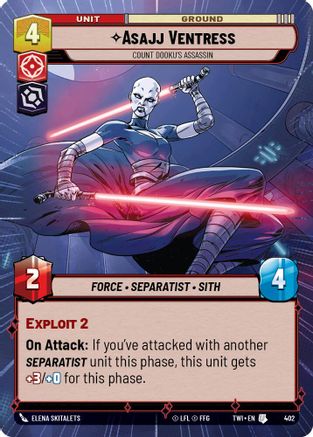 Asajj Ventress - Count Dooku's Assassin (402) (Hyperspace) (402) [Twilight of the Republic] - Fantasy Flight Games - Card Brawlers | Quebec | Canada |