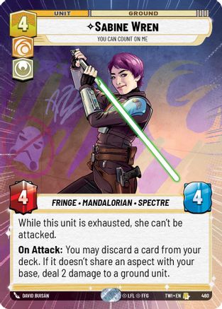 Sabine Wren - You Can Count On Me (460) (Hyperspace) (460) [Twilight of the Republic] - Fantasy Flight Games - Card Brawlers | Quebec | Canada |