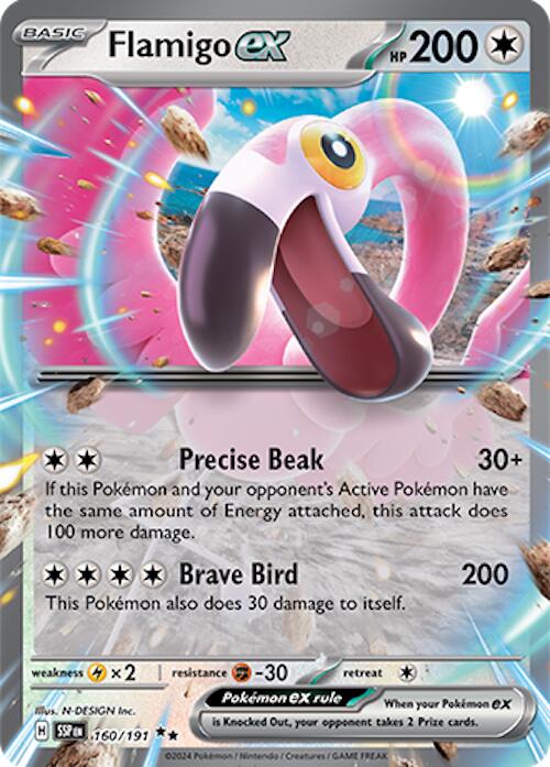 Flamigo ex (160/191) [Scarlet & Violet: Surging Sparks] - Pokémon - Card Brawlers | Quebec | Canada |