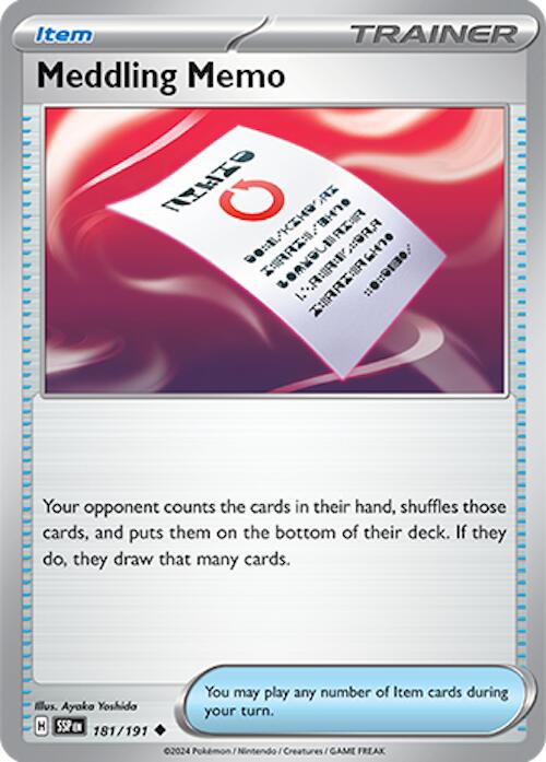 Meddling Memo (181/191) [Scarlet & Violet: Surging Sparks] - Pokémon - Card Brawlers | Quebec | Canada |