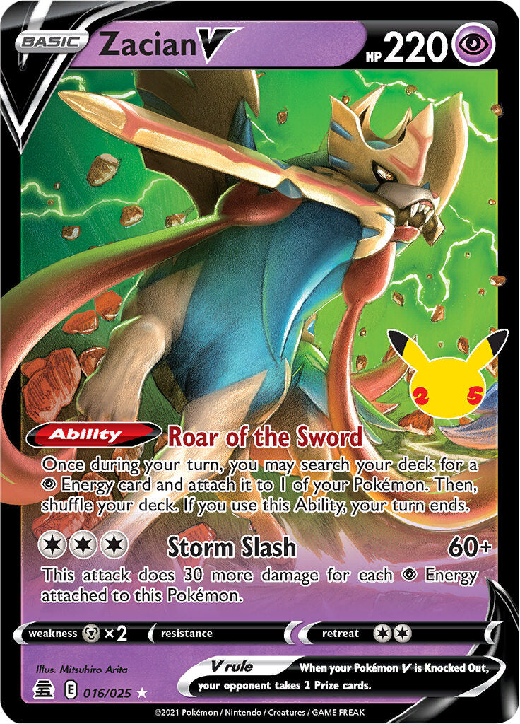 Zacian V (016/025) [Celebrations: 25th Anniversary] - Pokémon - Card Brawlers | Quebec | Canada |