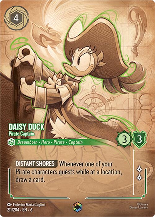 Daisy Duck - Pirate Captain (Enchanted) (211/204) [Azurite Sea] - Disney - Card Brawlers | Quebec | Canada |