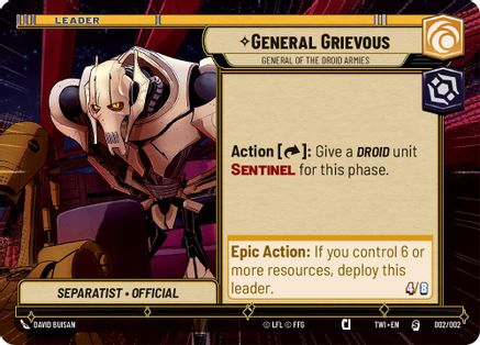 General Grievous - General of the Droid Armies (002/002) (Hyperspace) (Prerelease Promos) (002/002) [Shadows of the Galaxy Promos] - Fantasy Flight Games - Card Brawlers | Quebec | Canada |