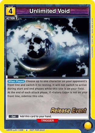 Unlimited Void (UEPR/JJK-1-028) - UE03BT Jujutsu Kaisen Release Event Cards