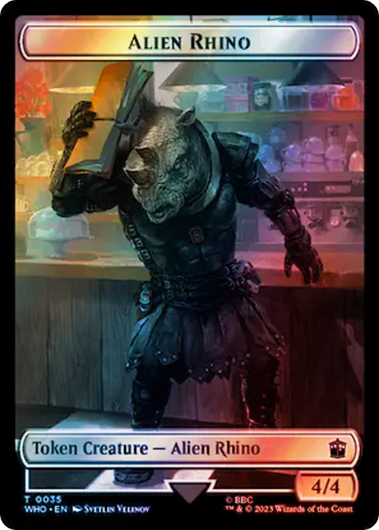 Alien Rhino // Food (0058) Double-Sided Token (Surge Foil) [Doctor Who Tokens] - Magic: The Gathering - Card Brawlers | Quebec | Canada |