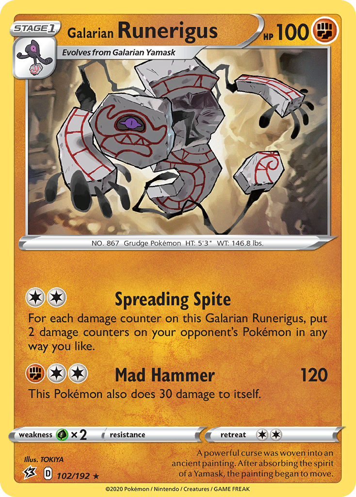 Galarian Runerigus (102/192) [Sword & Shield: Rebel Clash] - Pokémon - Card Brawlers | Quebec | Canada |