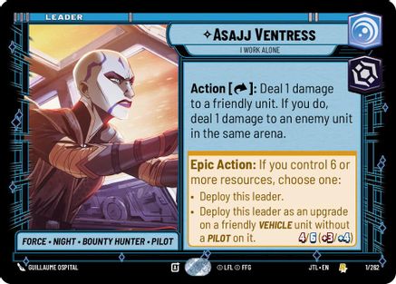 Asajj Ventress - I Work Alone (001/262) (001/257) [Jump to Lightspeed] - Fantasy Flight Games - Card Brawlers | Quebec | Canada |