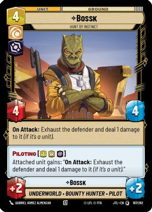Bossk - Hunt By Instict (187/262) (187/257) [Jump to Lightspeed] - Fantasy Flight Games - Card Brawlers | Quebec | Canada |