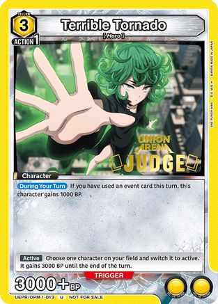 Terrible Tornado (Judge Pack) (UEPR/OPM-1-013) - Union Arena Promotion Cards Foil