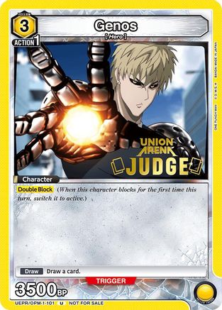 Genos (Judge Pack) (UEPR/OPM-1-101) - Union Arena Promotion Cards Foil