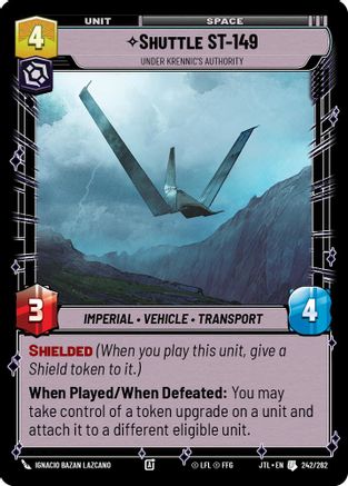Shuttle ST-149 - Under Krennic's Authority (242/262) (242/262) [Jump to Lightspeed] - Fantasy Flight Games - Card Brawlers | Quebec | Canada |