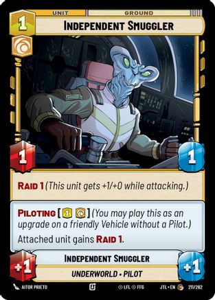 Independent Smuggler (211/262) (211/257) [Jump to Lightspeed] - Fantasy Flight Games - Card Brawlers | Quebec | Canada |
