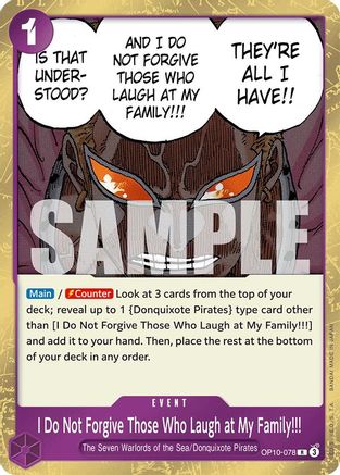 I Do Not Forgive Those Who Laugh at My Family!!! (OP10-078) - Royal Blood Foil