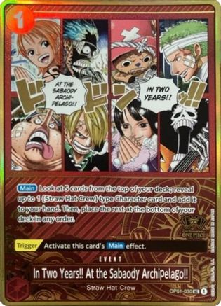 In Two Years!! At the Sabaody Archipelago!! (One Piece Japanese Version 2nd Anniversary Set) (OP01-030) - One Piece Promotion Cards Foil