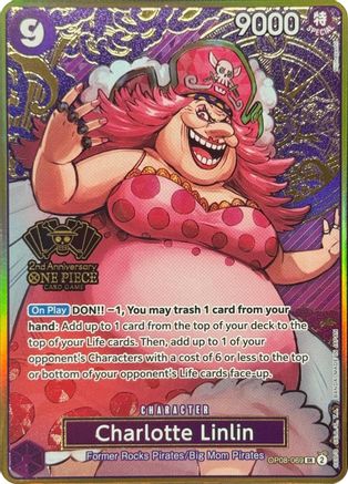 Charlotte Linlin (One Piece Japanese Version 2nd Anniversary Set) (OP08-069) - One Piece Promotion Cards Foil