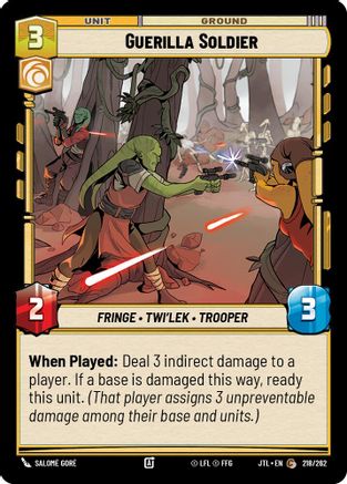 Guerilla Soldier (218/262) (218/257) [Jump to Lightspeed] - Fantasy Flight Games - Card Brawlers | Quebec | Canada |
