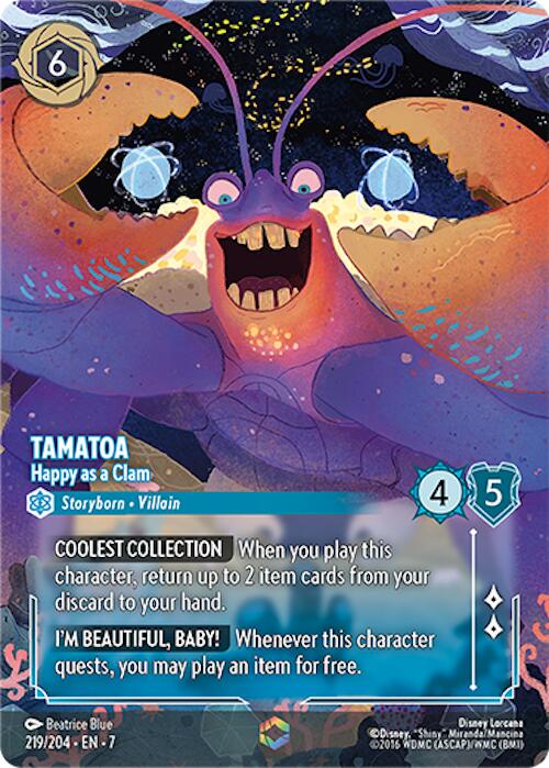 Tamatoa - Happy as a Clam (Enchanted) (219/204) [Archazia's Island] - Disney - Card Brawlers | Quebec | Canada |