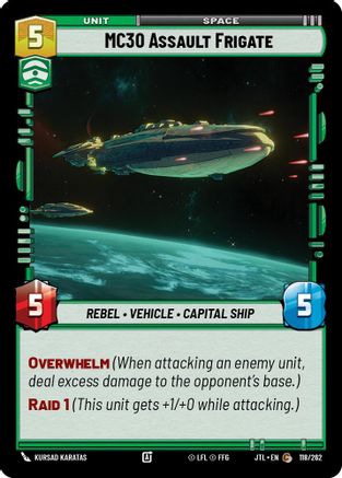 MC30 Assault Frigate (118/262) (118/262) [Jump to Lightspeed] - Fantasy Flight Games - Card Brawlers | Quebec | Canada |