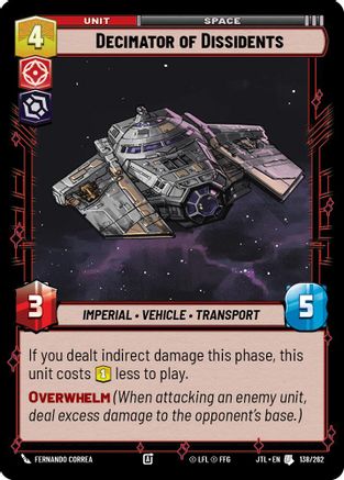 Decimator of Dissidents (138/262) (138/262) [Jump to Lightspeed] - Fantasy Flight Games - Card Brawlers | Quebec | Canada |