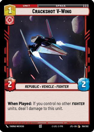Crackshot V-Wing (158/262) (158/262) [Jump to Lightspeed] - Fantasy Flight Games - Card Brawlers | Quebec | Canada |
