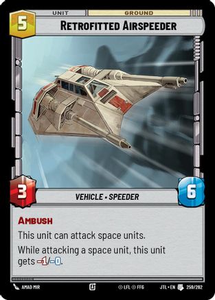 Retrofitted Airspeeder (259/262) (259/262) [Jump to Lightspeed] - Fantasy Flight Games - Card Brawlers | Quebec | Canada |