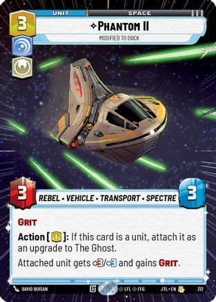 Phantom II - Modified to Dock (312) (Hyperspace) (312) [Jump to Lightspeed] - Fantasy Flight Games - Card Brawlers | Quebec | Canada |