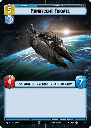 Munificent Frigate (331) (Hyperspace) (331) [Jump to Lightspeed] - Fantasy Flight Games - Card Brawlers | Quebec | Canada |