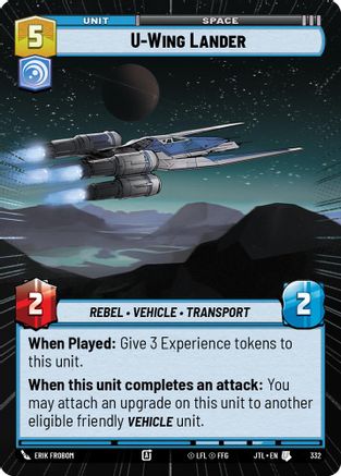 U-Wing Lander (332) (Hyperspace) (332) [Jump to Lightspeed] - Fantasy Flight Games - Card Brawlers | Quebec | Canada |
